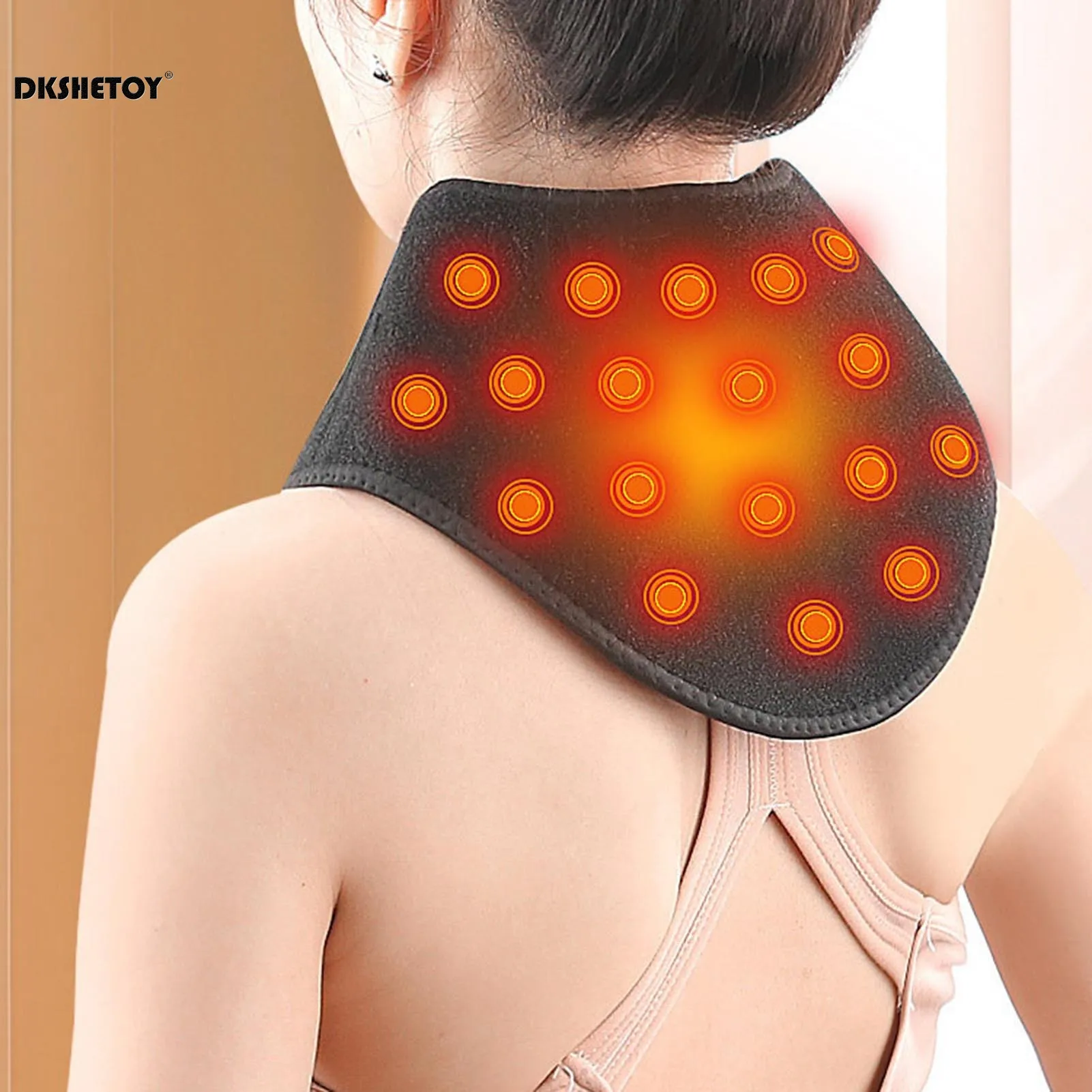 Self Heating neck Heating Wrap Pad 19 Magnets Tourmaline Magnetic Therapy Support braces Cervical Protection Sleeping Neck care