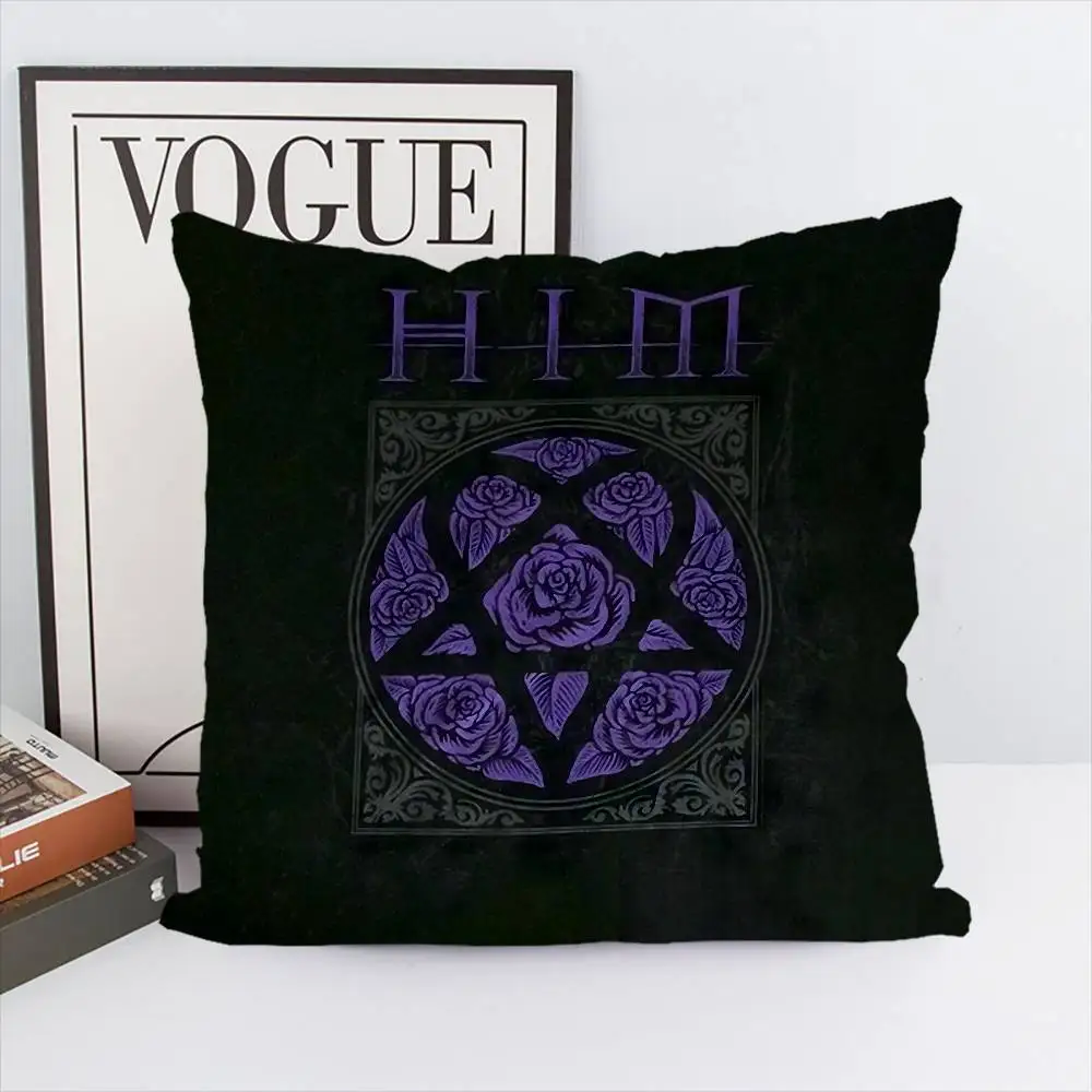 H-Him 화려한 Heartagram 베개 케이스 럭셔리 양면 자동차 베개 45x45 쿠션 커버 홈 및 장식 소파 베개 케이스