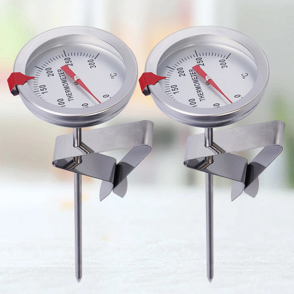 

2pcs Food Thermometer Stainless Steel Probe Thermometer 300Mm For Milk Frothing Coffee Meat Jam 0-300℃ Temperature Measurement