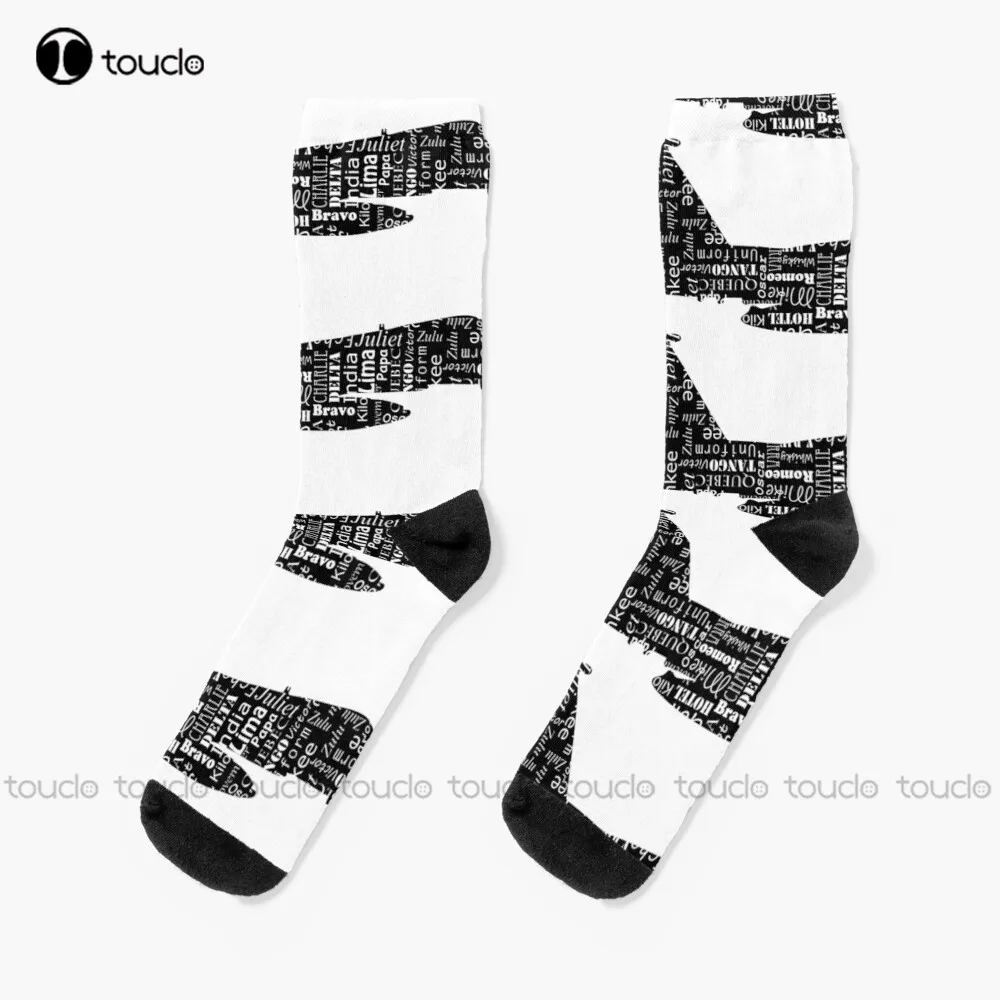 Pilot Phonetic Alphabet Airforce Fighter Jet Design Socks Winter Socks For Men Design Cute Socks  Creative Funny Socks Art