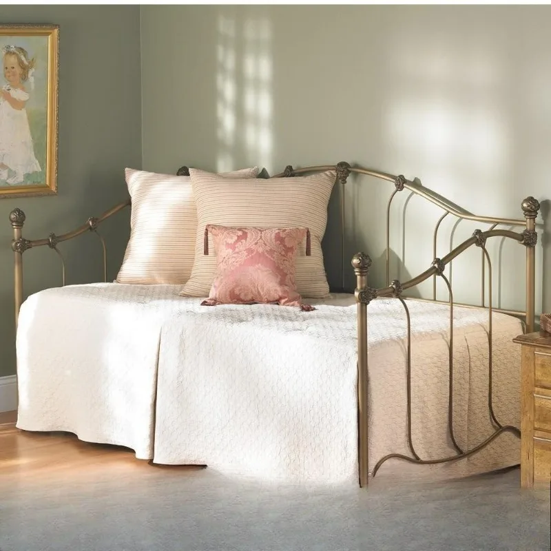 European wrought iron sofa bed simple single princess iron bed sitting and lying small apartment multi-functional iron bed