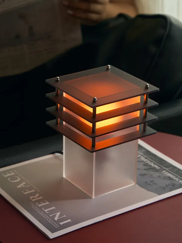 Decorative Acrylic Multi-layer Lamp, Creative Desktop Lamp for Bedroom, Living Room, Entryway, and Night Light