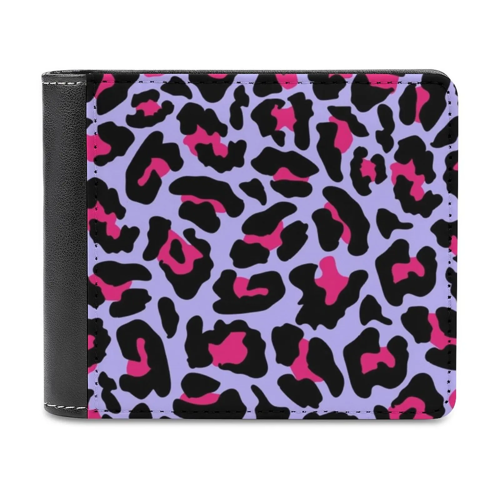 Neonpard Men Wallet Pu Leather Short Male Purses Credit Card Wallet For Men Money Bag Neon Leopard Seamless Pattern Vector