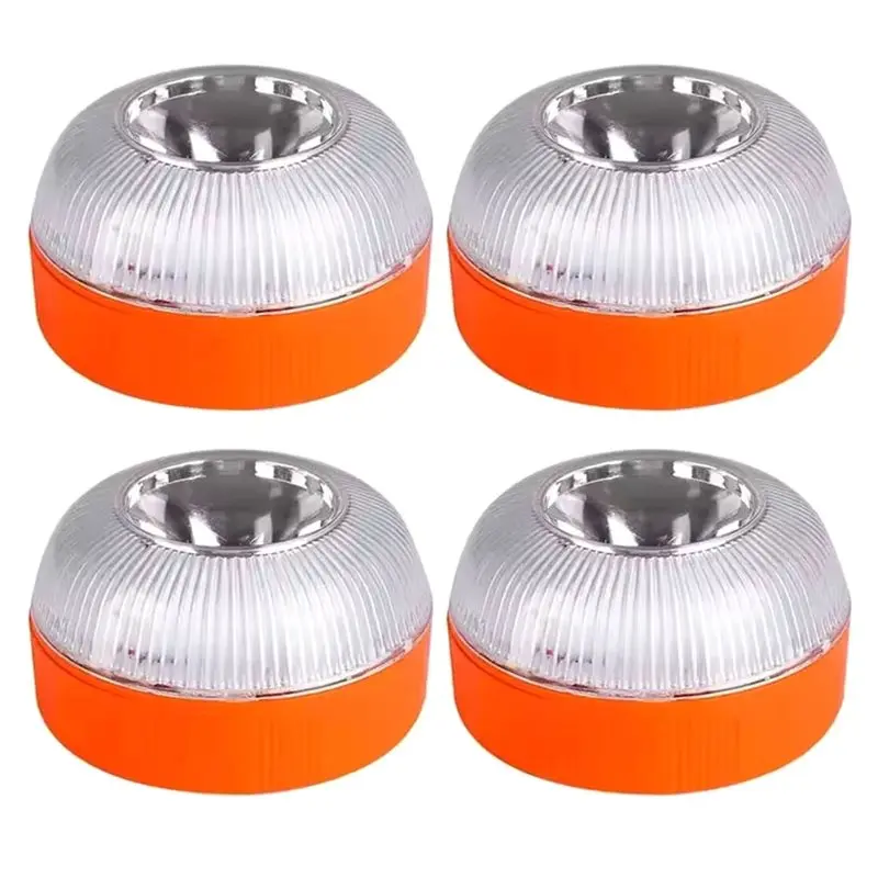 RMWIN-Car Emergency Flashing LED Strobe Warning Light 4PC Magnetic Induction Portable Road Accident Safety Accessory