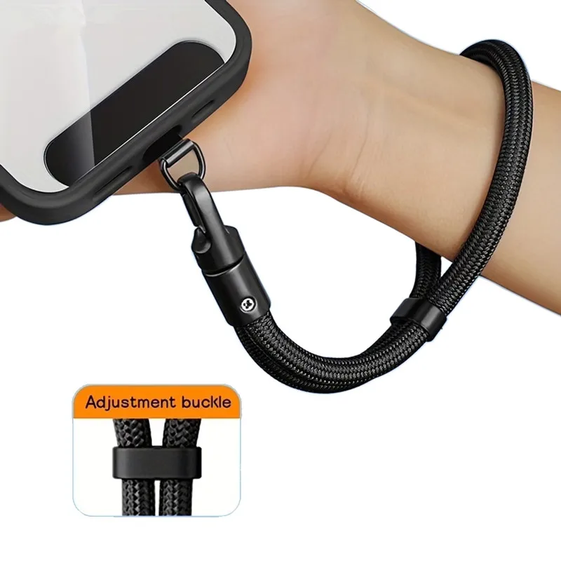 Verstellbares Handy-Umhängeband für iPhone, kurzes Handgelenksband mit selbstverriegelndem Anti-Verlust-Handkordelclip, Handyband-Anhänger