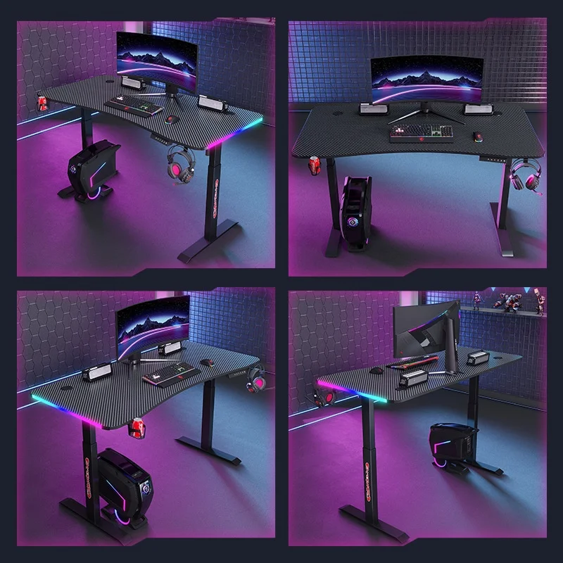 ue- Three-level Memory Function LED Height Display Screen Smart Electric Lifting Stand-Up Computer Gaming Desk Side RGB-