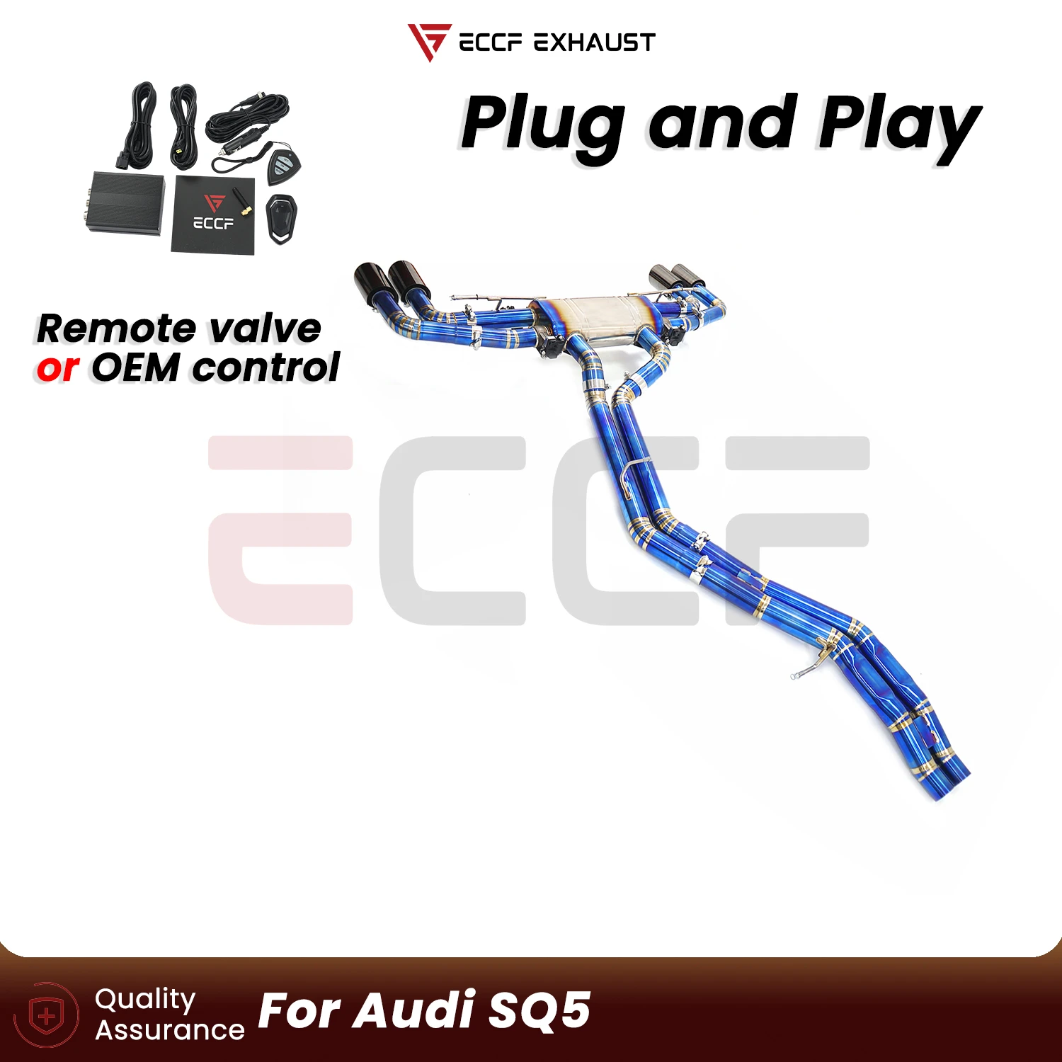 

Sporty Titanium Catback Exhaust System For Audi SQ5 Plug and Play Performance Upgrade Easy Installation