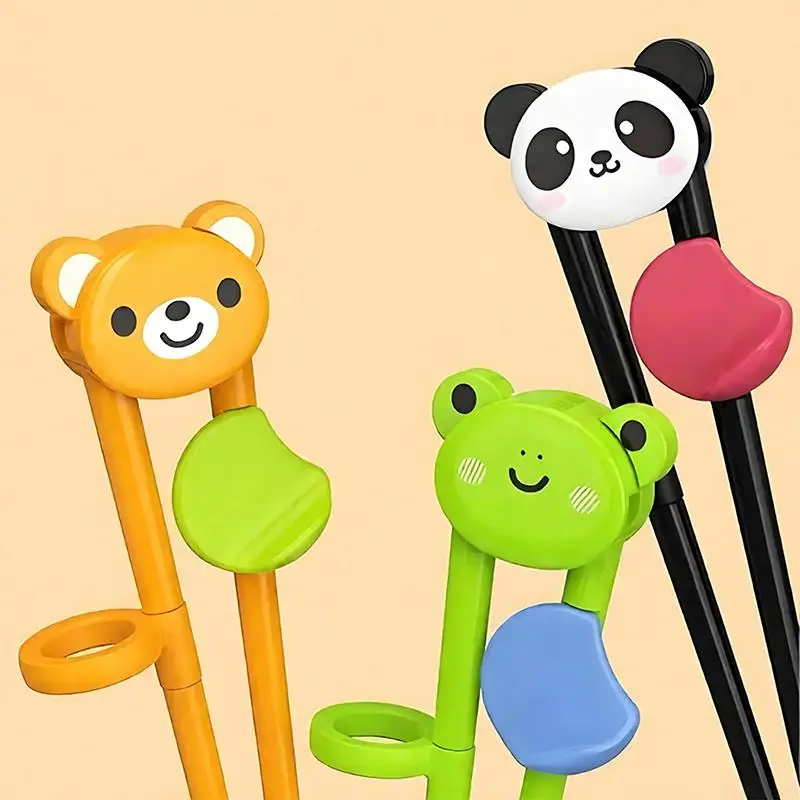 Toddler Learning Chopsticks Adorable Cartoon Animal Design Non Slip BPA Free for Kids Mealtime Training Home Use