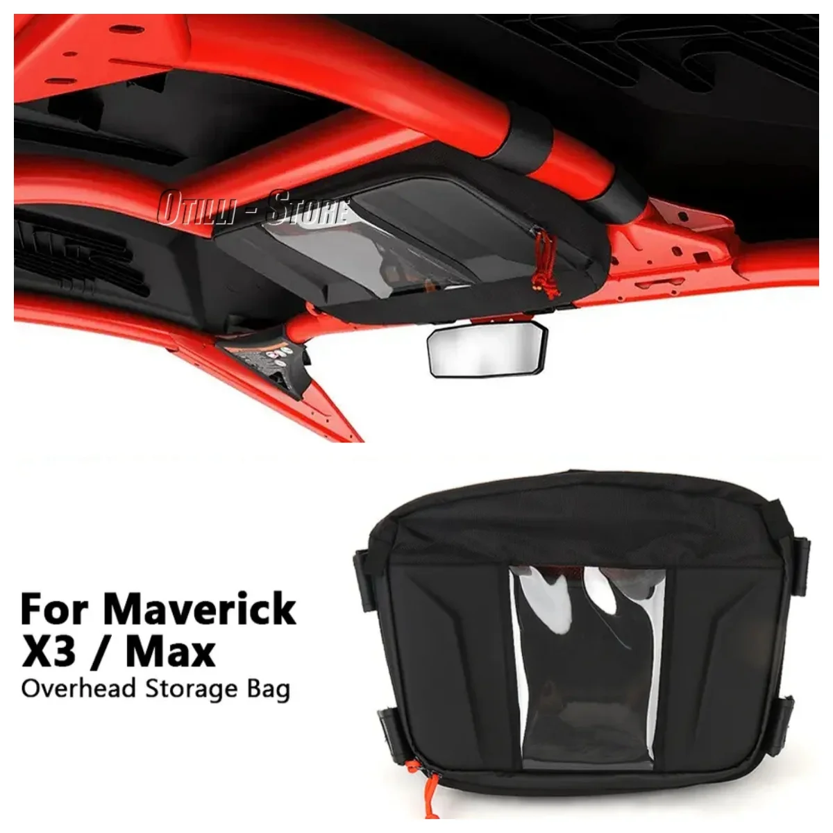 

Для Can-Am Maverick X3 MAVERICK X3 MAX 2017- Сумка для хранения на крыше с центральной крышей Сумка для карт Органайзер для инструментов Сумка на крышу UTV