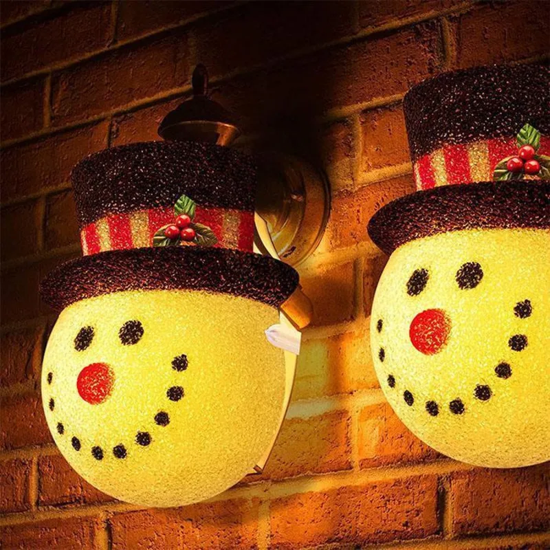 Christmas Snowman Porch Light Cover New Year Decorations Wall Lamp Lampshade Fits Standard Outdoor Porch Lamp Decor