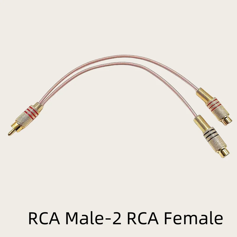 RCA to 2X 3X RCA Male Female Y-shaped splitter combiner tail fiber RG316 cable AV adapter power amplifier audio cable