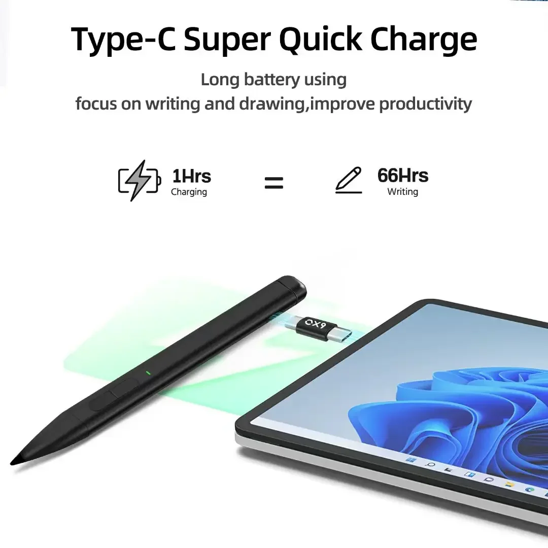 4096 Stylus Slim Pen 2 for Microsoft Surface ProX/9/8/7/6/5/4/3,Surface Go3/2/1,Book3/2/1,Laptop4/3/2/1,Studio2/1,Type-C Charge