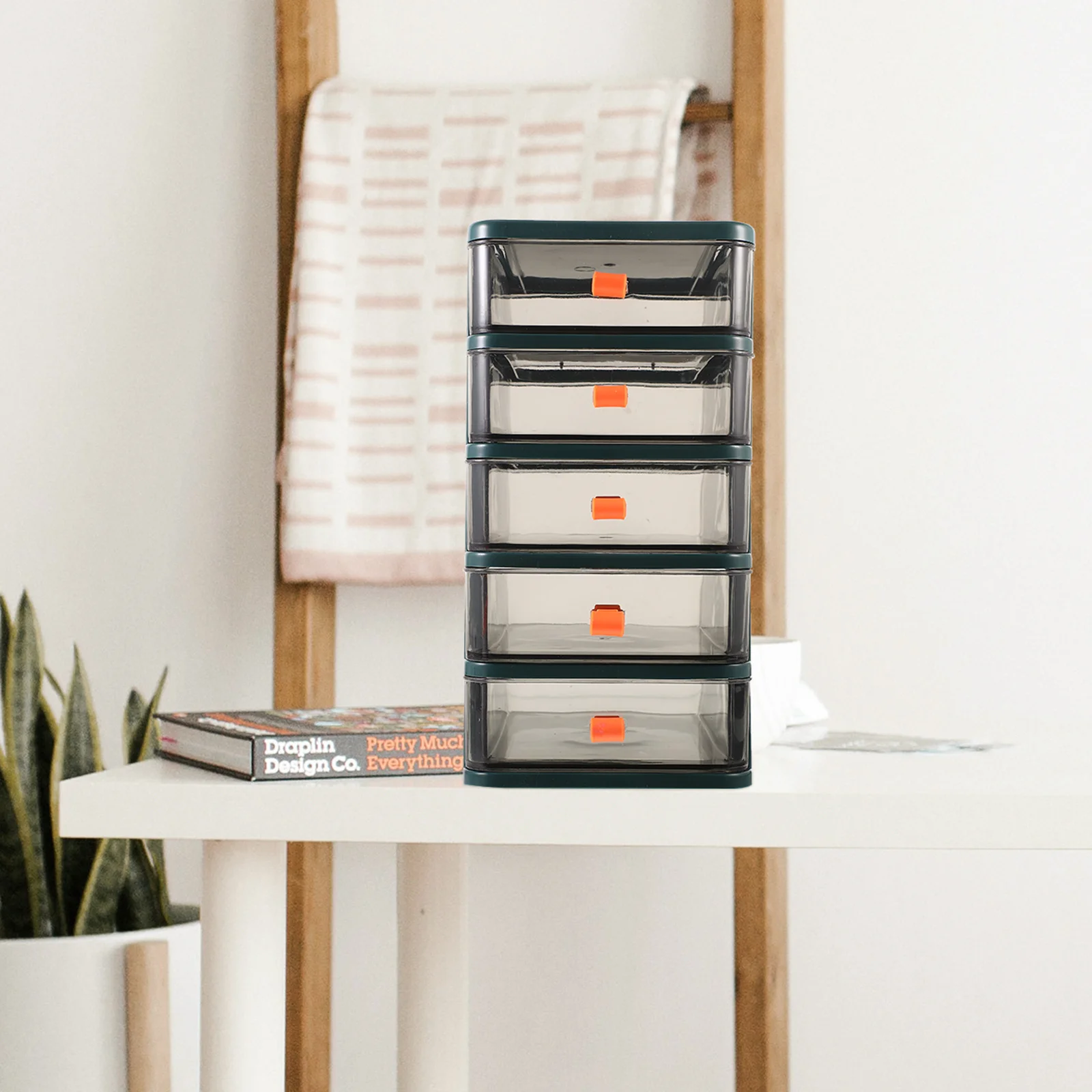 

Multi Compartment Desk Organizer Box Transparent Storage Drawers for Office Home Use Drawer Type Table Shelving Unit Case