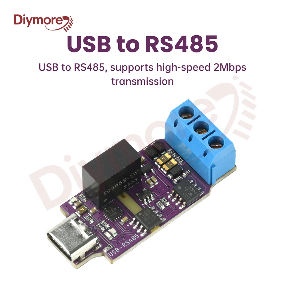 2Mbps Communication Power Isolation Module USB To RS485 Isolated Serial Port Module Automatic Commutation High Speed Type C