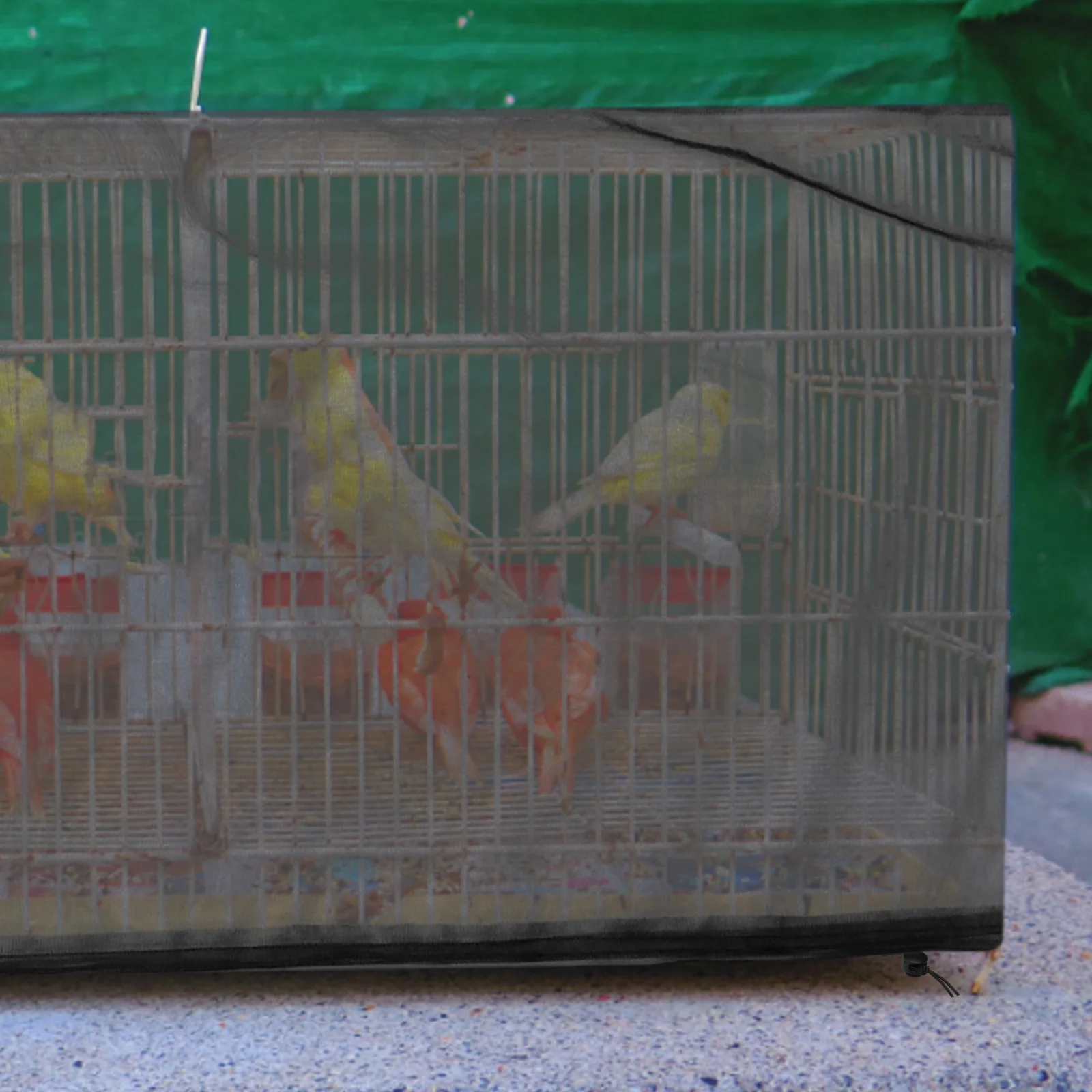 

Black Bird Cage Accessories 40cm High 100-200cm Elastic Net Cover Dustproof breathable mesh skirt aviary wire pet supplies