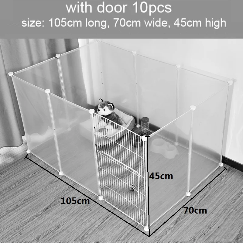 Imagem -03 - Portable Metal Wire Pet Playpen Crate Kennel Fence Guarda Segura para Gatos e Cães Porta Gaiola Produtos Faça Você Mesmo Pequenos Animais