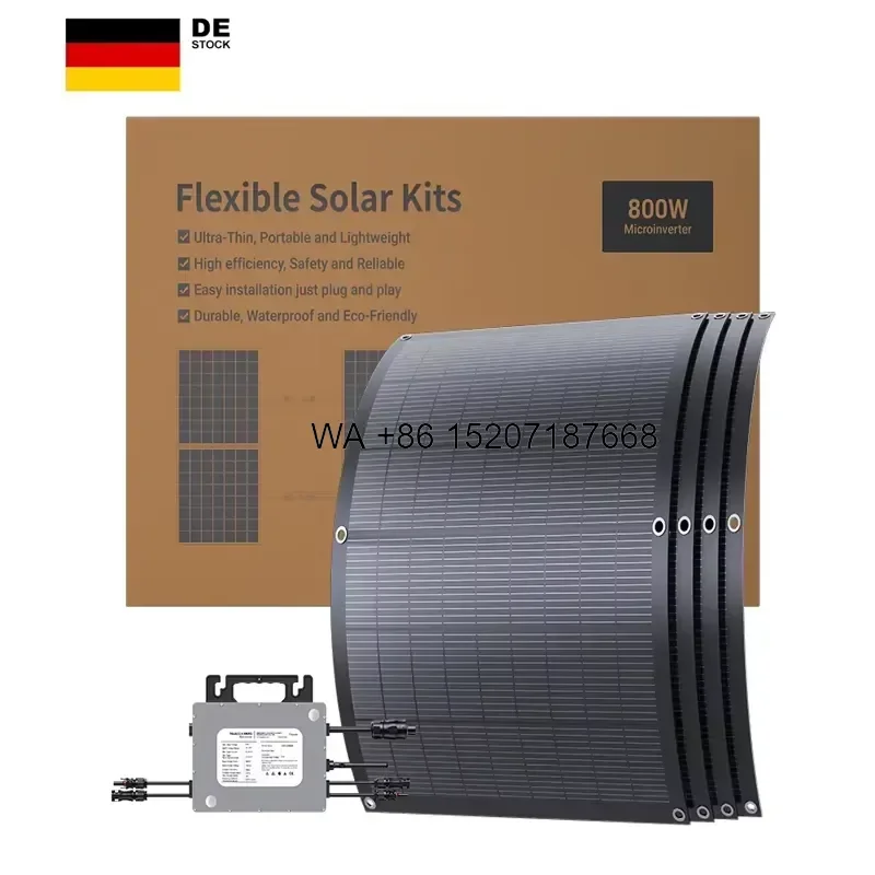Wmwmnu Plug and Play Solar Kit 800W Panel Home RV Complete Photovoltaic Set for Powering Lights TVs Fans Outdoor Gear