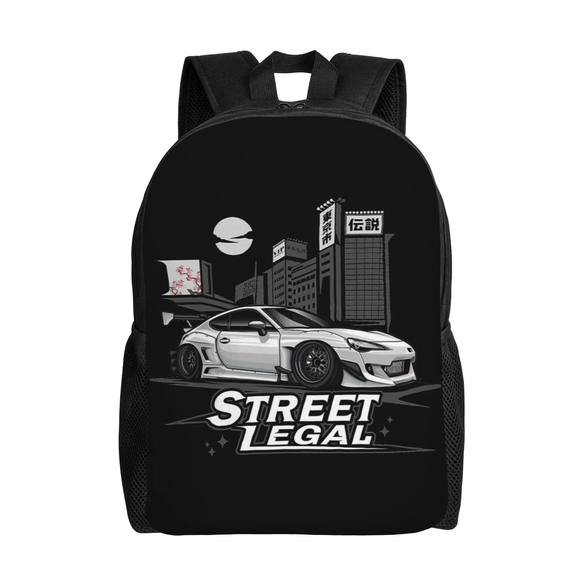 

ita bag Street Legal Subie Gang BRZ (White) Daypack mochila Daily High School Retro Washable Rucksack