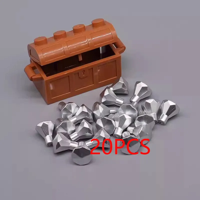 MOC Stadt Schatz Serie Set Zubehör Bausteine Gold Erz Silber Kristall Diamant Box Gold Schlüssel Dollar Bargeld Ziegel Kind Spielzeug