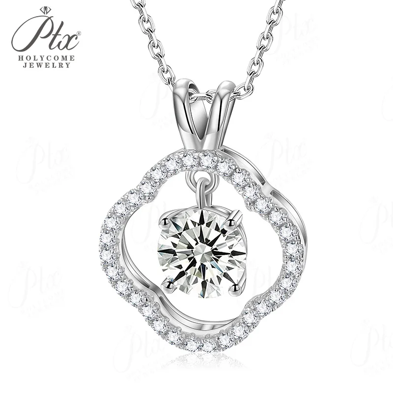 2 Karat Moissanit-Halskette, Glücksbringer, D-Farbe, VVS1, 925er Silber, antiallergisch, Bankett-Schmuck für Damen, Jubiläumsgeschenk für sie – Detail 3