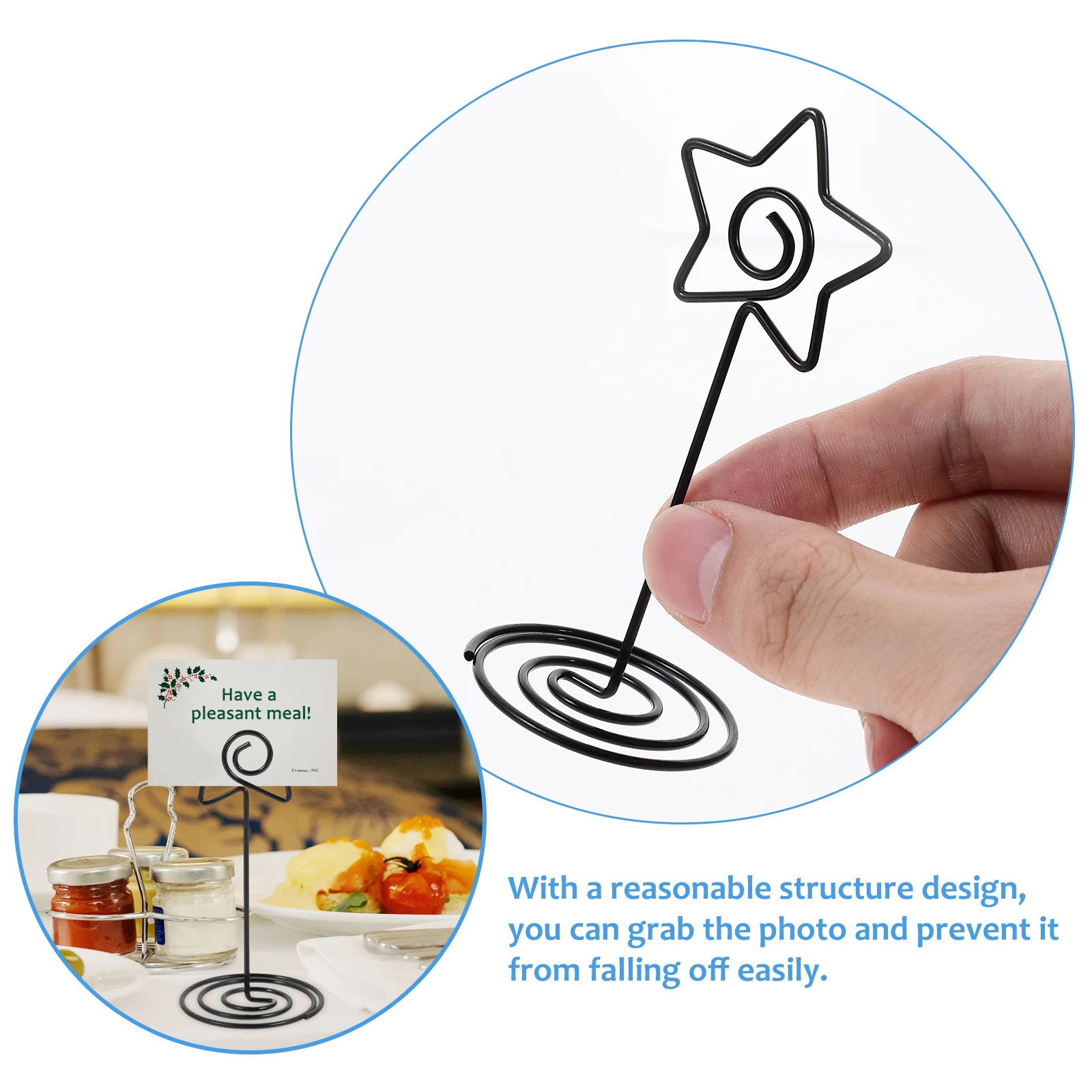 

10 Pcs Star Card Holder Table Number Clip Stand Place Holders for Picture Tables Setting Small