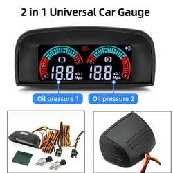 Digital Dual Fucntion Auto Car Gauges Air Pressure Gauge Press Meter 0-1.2Mpa with Buzzing Flashing Alarm +2pcs NPT1/8 Sensor