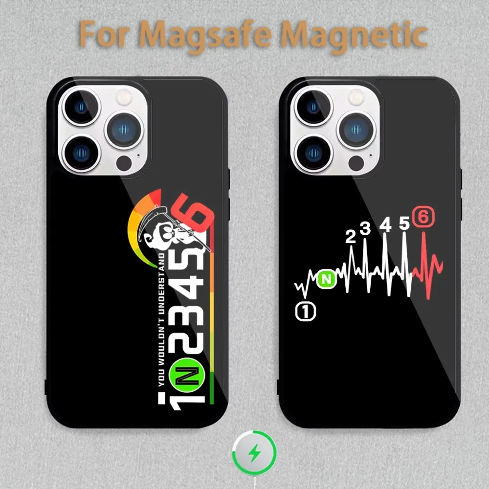 1N23456 Motorcycle Phone Case For Magnetic Inductive Charging iPhone 11 12 13 14 15 Max Pro Mini Plus Shell