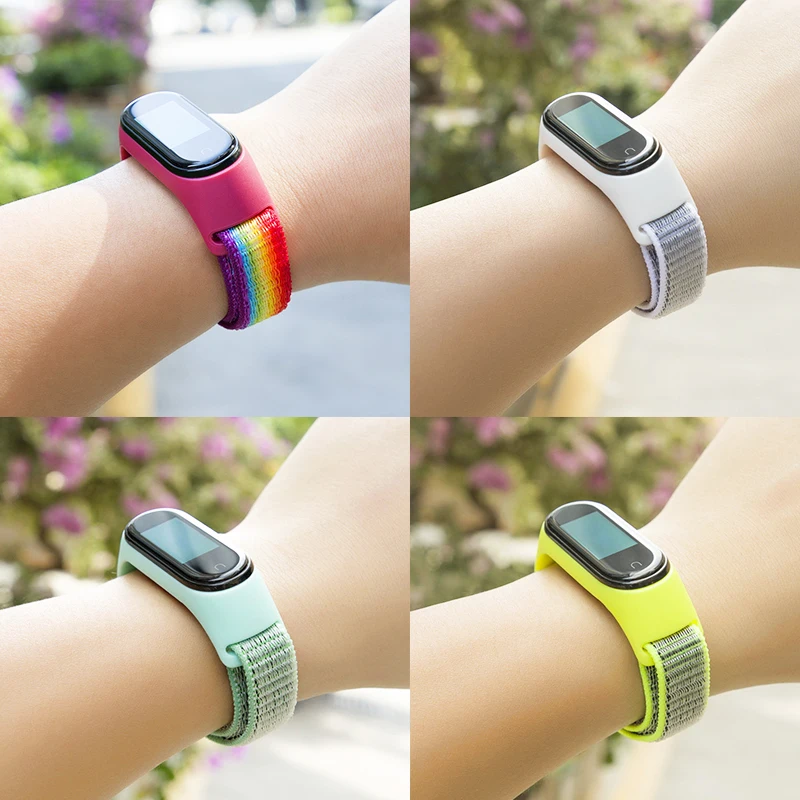 Bracelet for mi band 7 6 Strap Nylon Sport loop watch Belt pulsera correa Mi band 4 Wristband for xiaomi Mi band 5 4 3 Bracelet