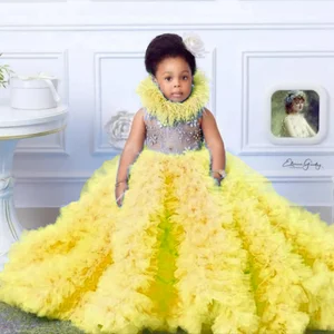 Schlafloses Kleid mit Fransen für Floristen, Blau, Perlen, elegant, erste Kommunion, Geburtstagsfeier, Hochzeit, Sohn 10 Hauptverkaufskleid Babado Party - №4