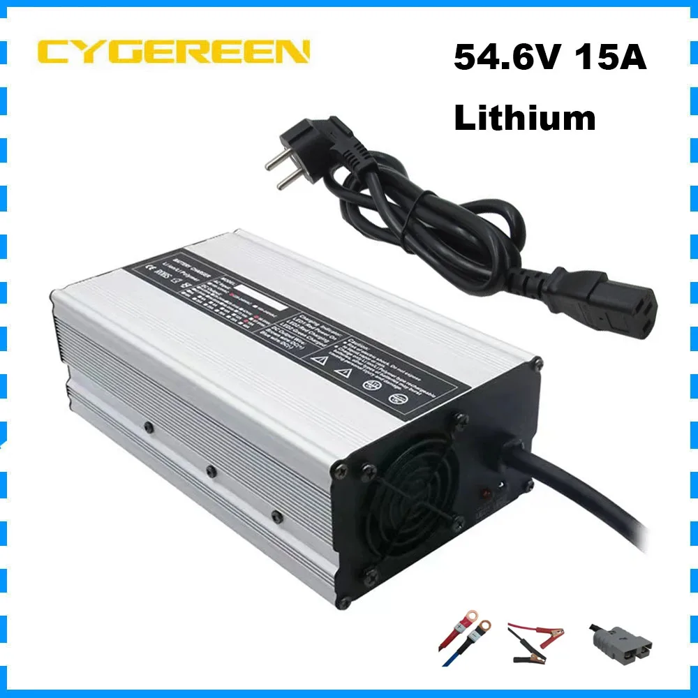 

900W 54.6V 15A 13S Li-ion E-Bike Fast Charger 48V 48 Volt 100AH 200AH Lithium E-Bicycle Forklift RV Tricycle Battery Chargers