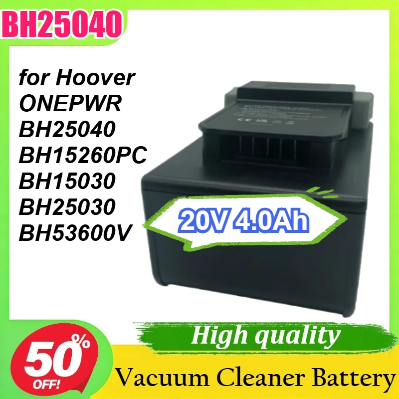 

BH25040 for Hoover ONEPWR BH25040 BH15260PC BH15030 BH25030 BH53600V 20V 4.0Ah Cordless Vacuum Lithium Battery