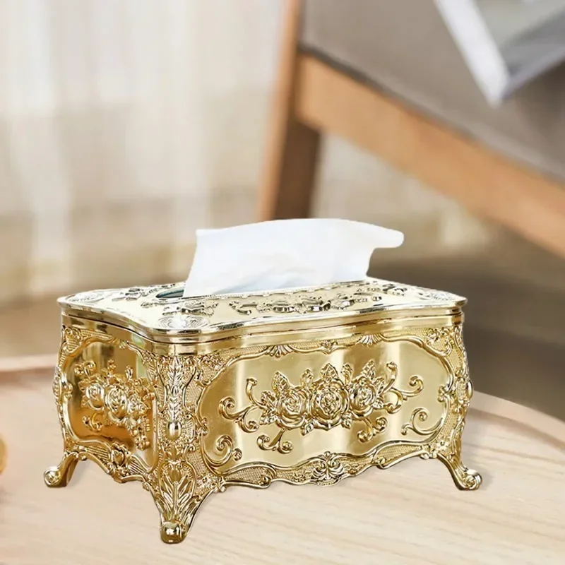 Luxury Tissue Box Cover Rectangle Facial Tissue Paper Box Cover Toilet Paper Storage Holder for Car Bedroom Decor Office Kitchen