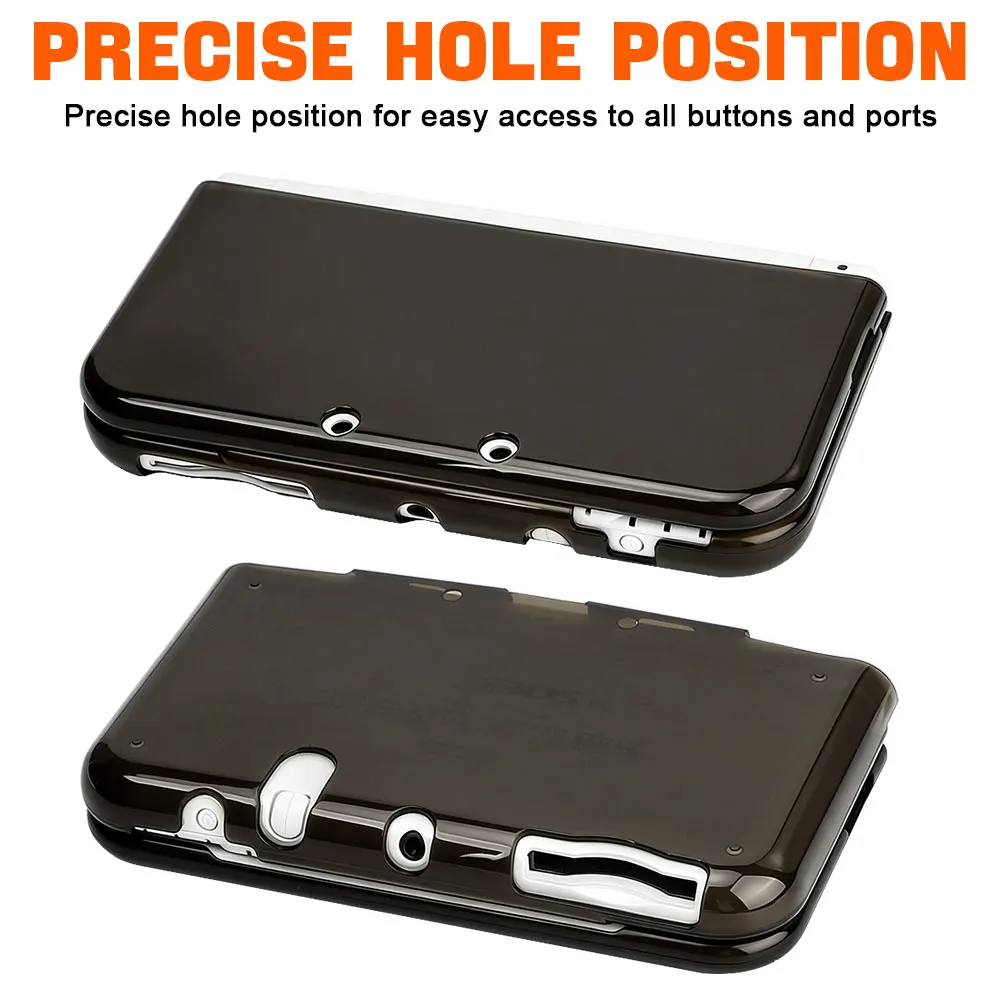 Transparente schwarze/klare TPU-Silikonhülle für NEW 3DS XL LL/NEW 3DS XL, weiche, transparente Schutzhülle, Zubehör für Spielekonsolen. – Detail 5