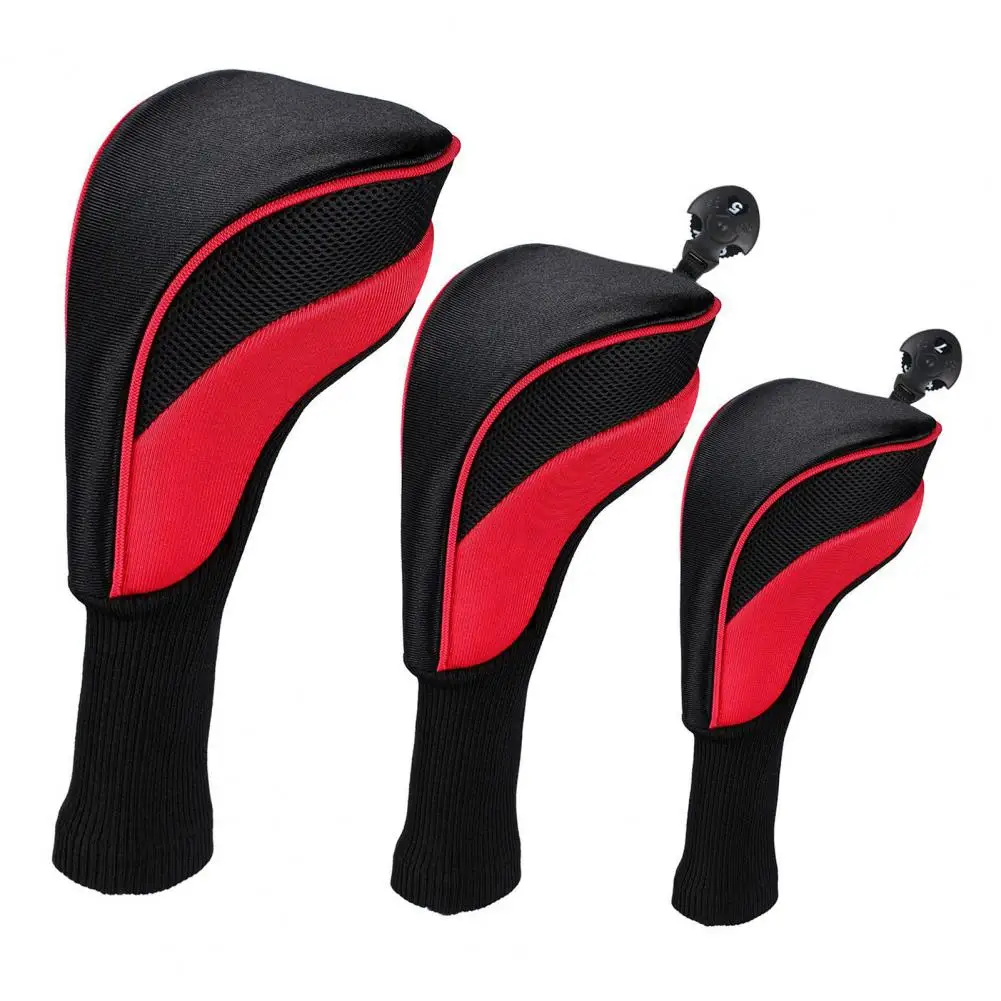 3Pcs Golf Club Head Cover Mesh Golf Club Headcovers Elastic Long Golf Head Covers 3 4 5 6 7 X for Fairway Woods Driver Hybrids