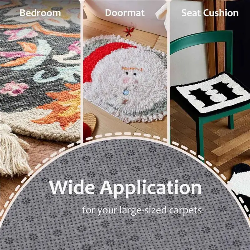 【HAPPY】2Pcs 2X2m Rug-Backing-Antislip-Tufting-Cloth, 2Mm Thick (More Wear-Resistant & Tear-Resistant & Durable)