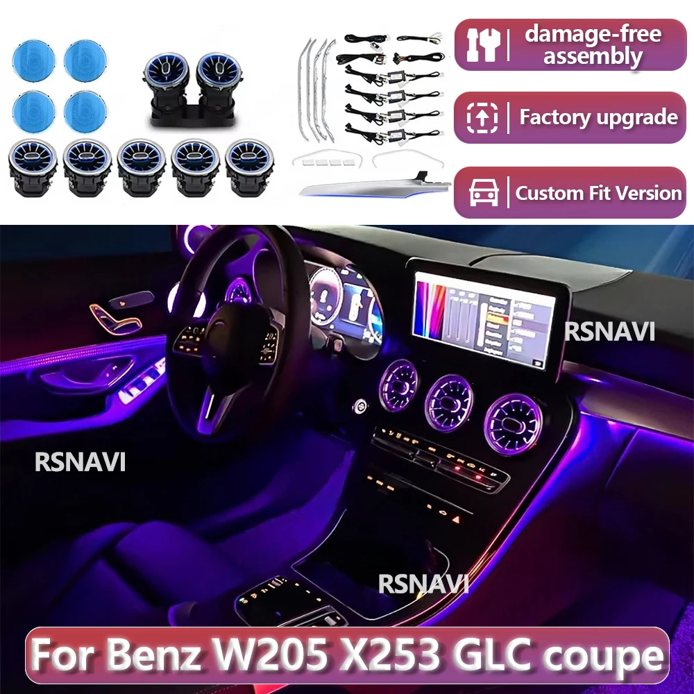 

RSNAVI Factory settings For Benz C/GLC Class Coupe W205 C43 C63 X253 2016-2023 Turbo Air Outlet Nozzle Lamp Ambient Light