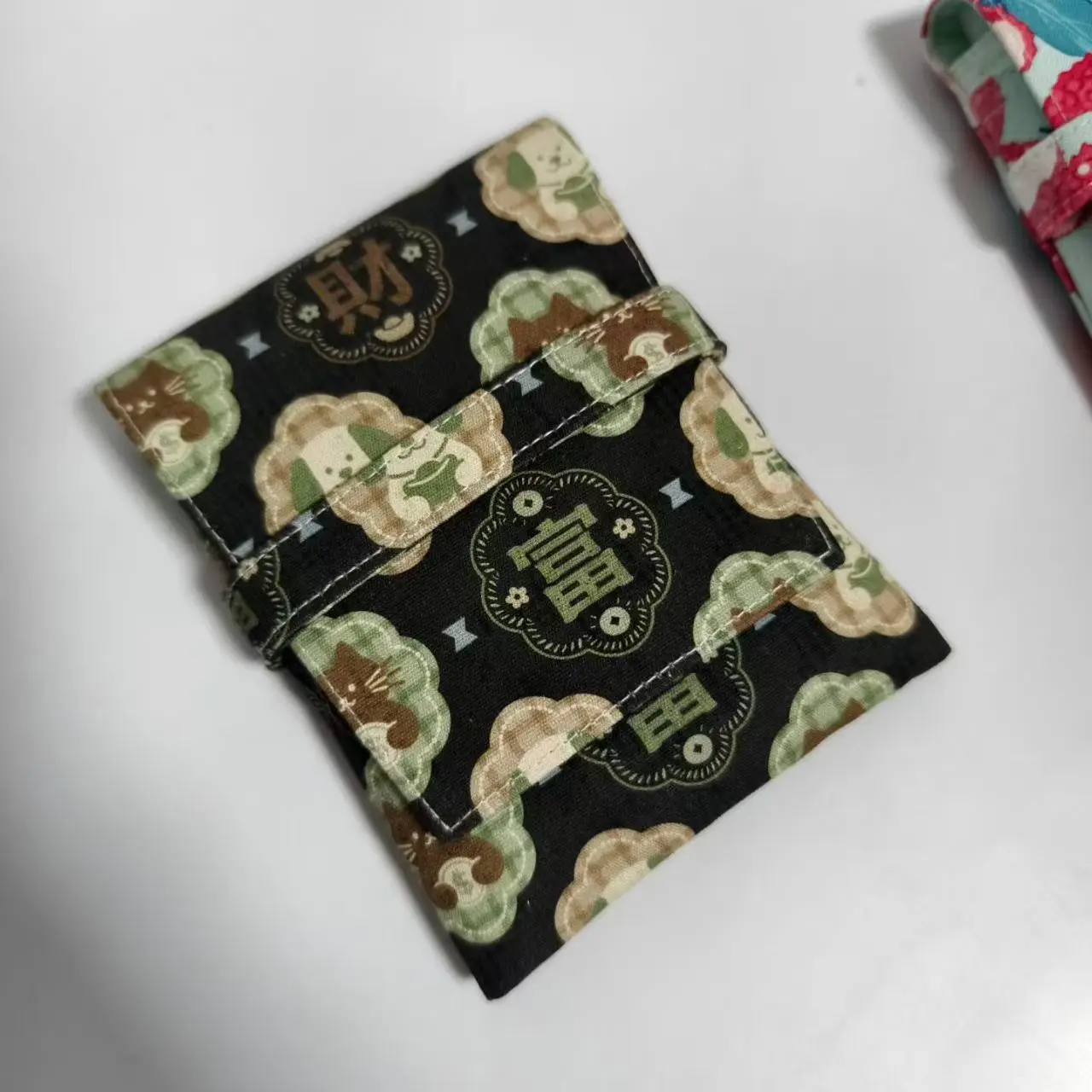 Handmade 5-Hole Pencil Case; Brocade Flip-Top Roll Pencil Case; Portable Storage Bag - 1 Pencil Case