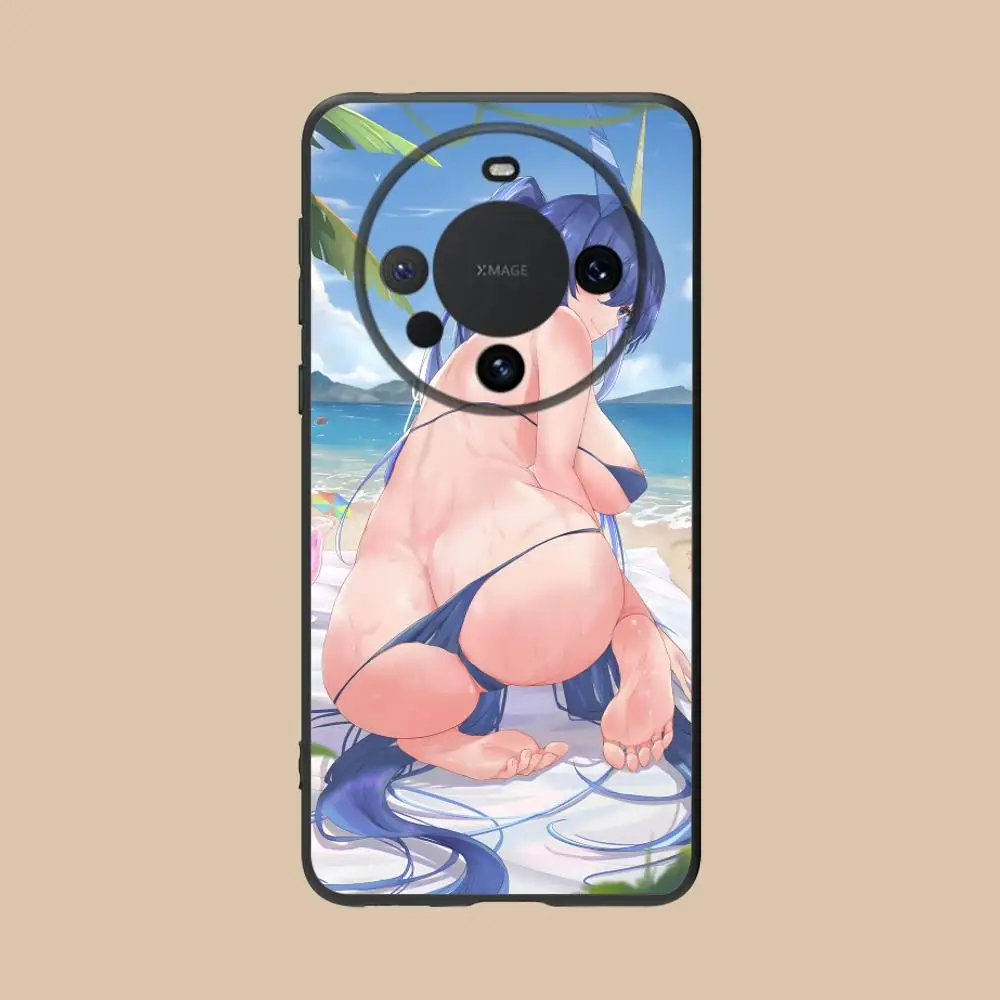 حافظة لهاتف هواوي ميت 60 50 40 30 20 10 Pro Plus Lite E 5G غطاء حماية مطبوع ملون جميل لطيف هنتاي Waifu Girl #6