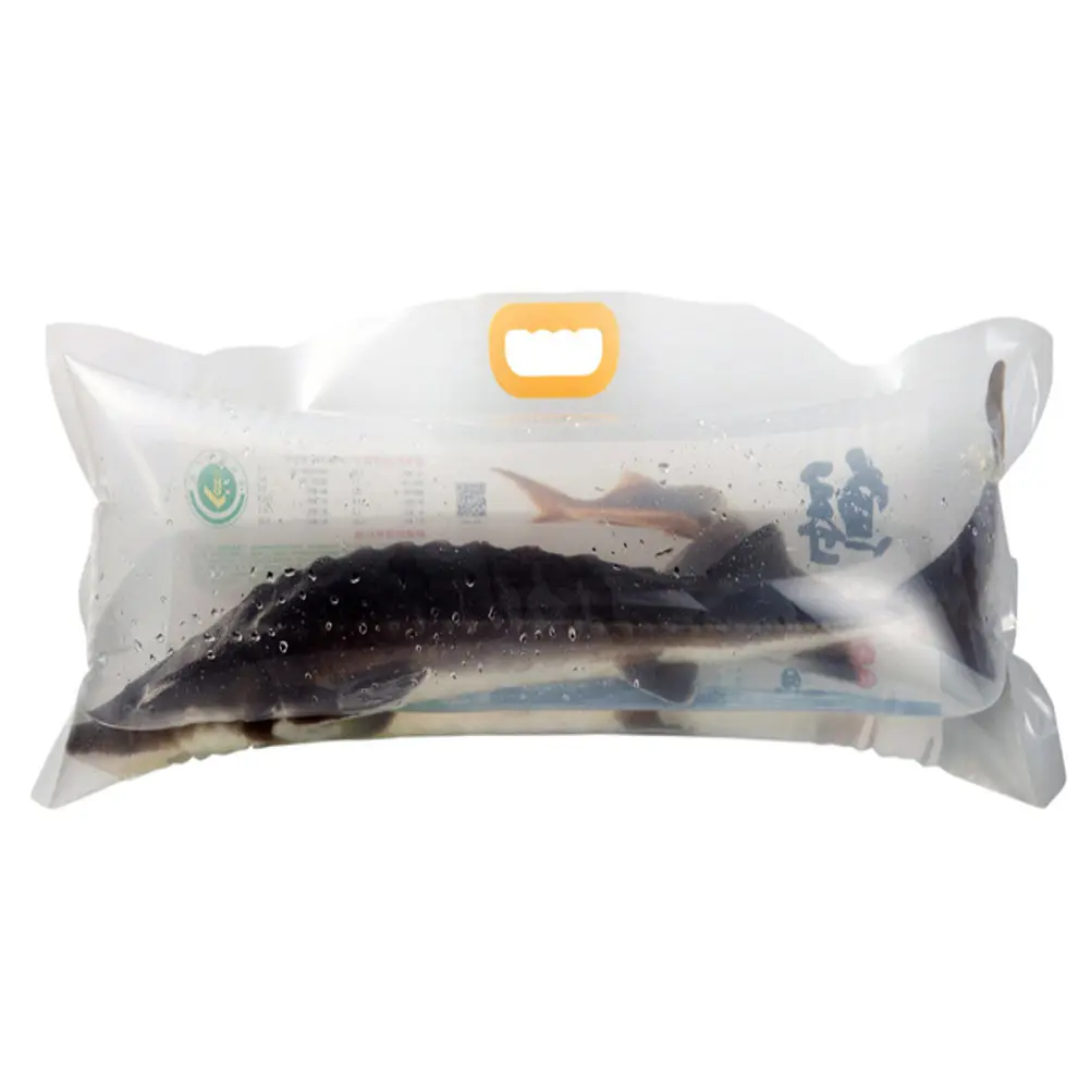 4pcs Leak-Proof Clear Fish Packaging Bags for Live Fish Transport, Oxygen-Filled, Food-Grade Seafood Display