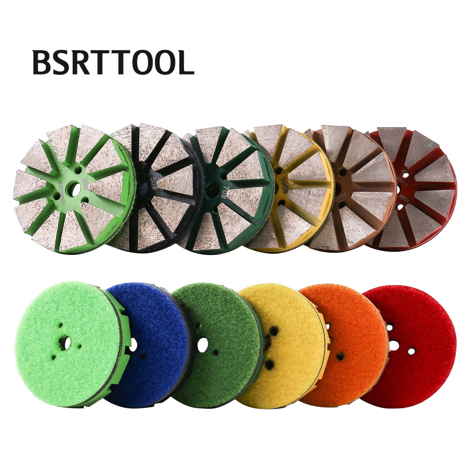 

BSRTTOOL 3" 6pcs Diamond Cup Wheel Concrete Grinding Wheel Diamond Floor Polishing Pad for Angle Grinder, Bricks, Granit