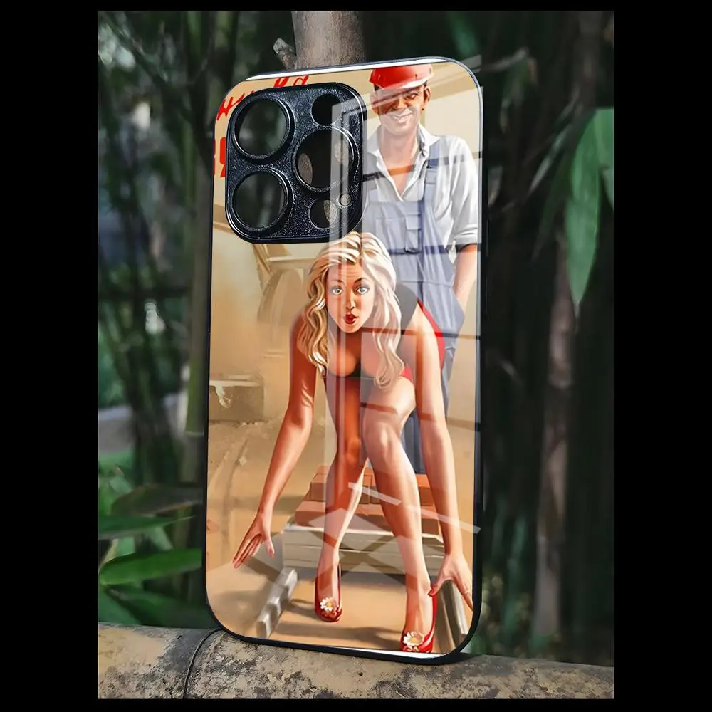 Reall WW2 Sexy Pin Up Girl For OPPO A 55 54 One Plus 8T 92s A93s A94 95 8 9 7 Pro FindX3 X5PRO RENO4 RENO7 Reno4se 5F 6Z Glass