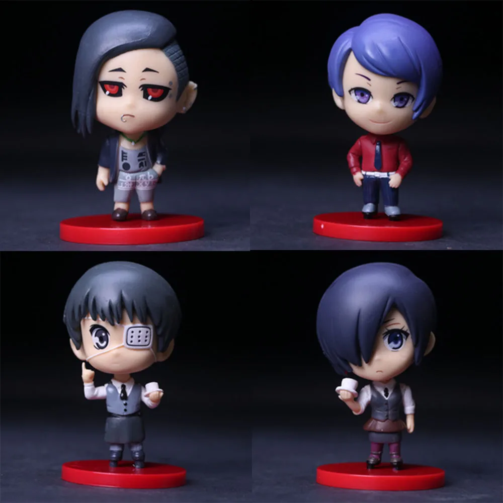 8CM 토우카 키리시마 우타 카네키 켄 츠키야마 슈 슈트 피규어 애니메이션 도쿄 구루 미니 모델 장난감 선물 컬렉션 장식품 PVC