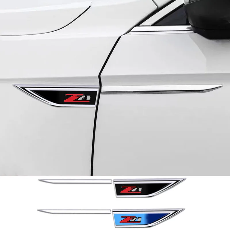 

2Pcs Car Body Fender Side Metal Chrome Zinc Alloy Knife Side Emblem Sticker For Silverado Colorado 1500 2500 Z71 Auto Accessorie