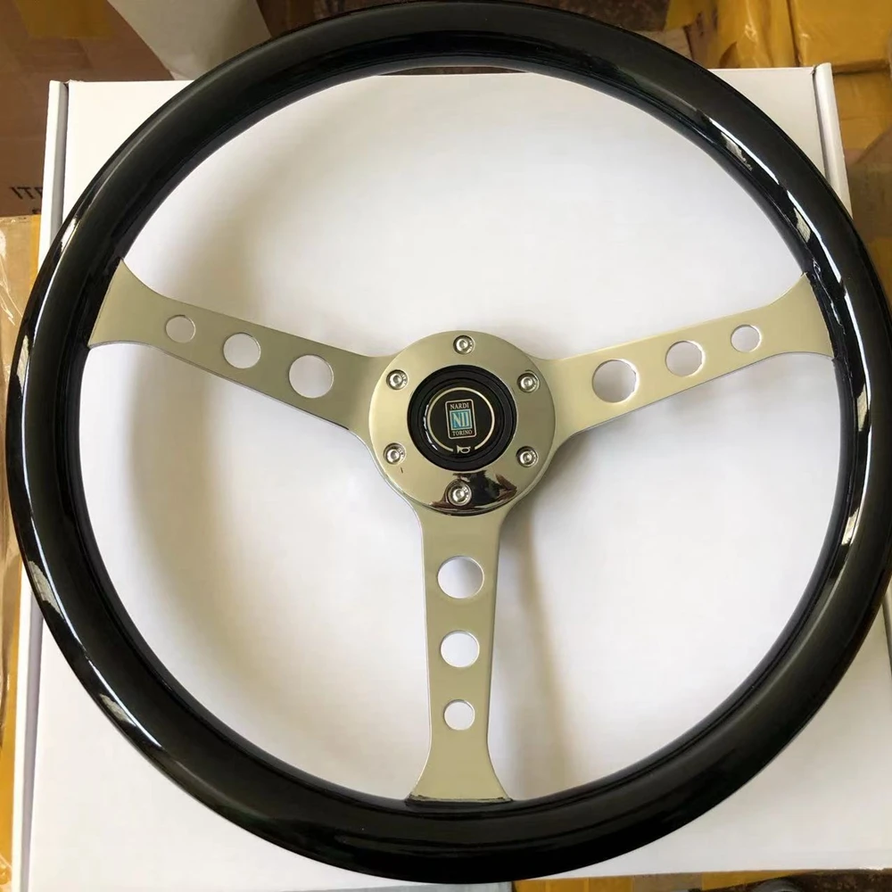 

15Inch Classic Universal Racing Nardi Wood Steering Wheel Car JDM ND Wood Steering Wheel Volantes For VW HONDA TOYOTA BMW Nissan