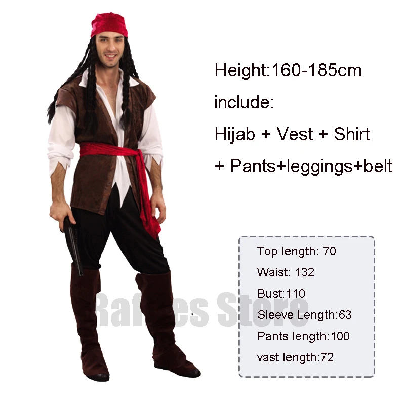 Halloween Chirstmas Pirates Cosplay Couple Captain Costume Viking Party Role Playing Piracy Suit Medieval Gothic Fancy Woman Men