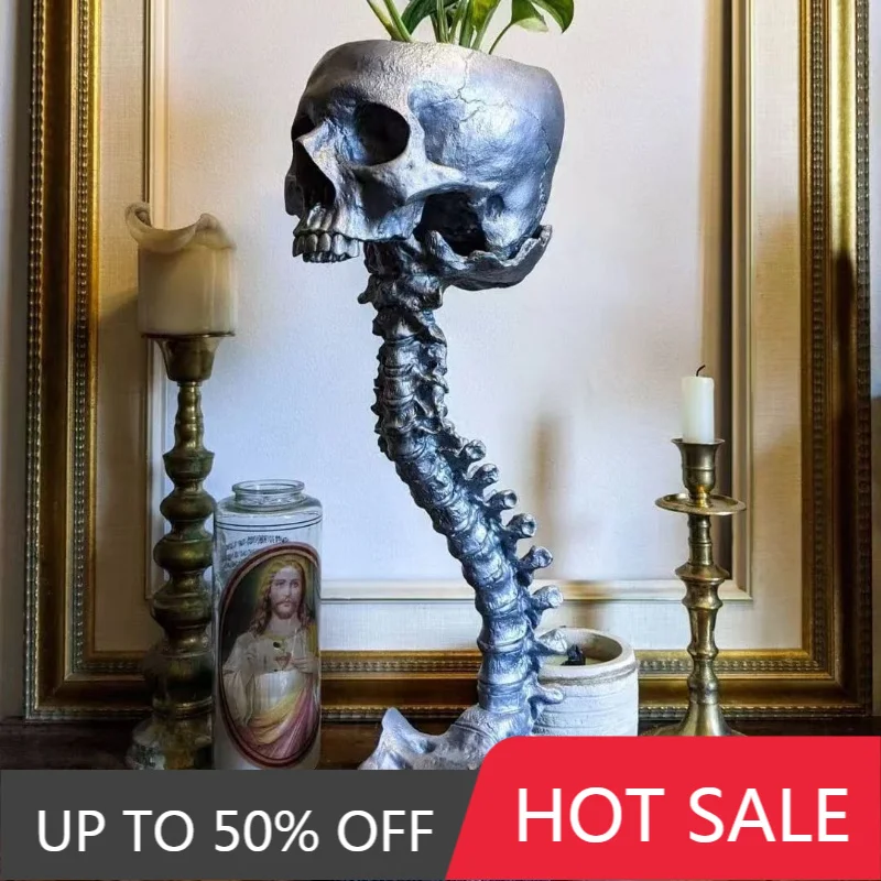 Skull Flower Pots Modern Small Floor Planters Plants Decorations Flowerpot Balcony Elegant Flowers Pot Indoor Bonsai Accessories