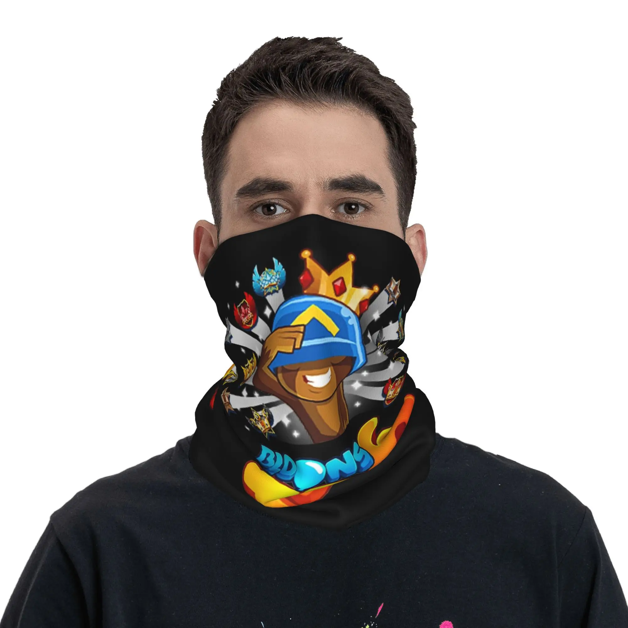 بلونز Td 6 للأطفال باندانا غطاء الرقبة قناع مطبوع وشاح دافئ لركوب الدراجات وشاح ركوب الدراجات للرجال والنساء الكبار طوال الموسم