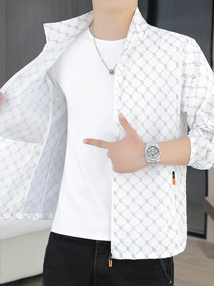 

TUCANO 2025 Summer New Men's Ice Silk Stand Collar UV Protection Jaet Faionable Loose Fit Long Sve Urban Sle Zipper ...