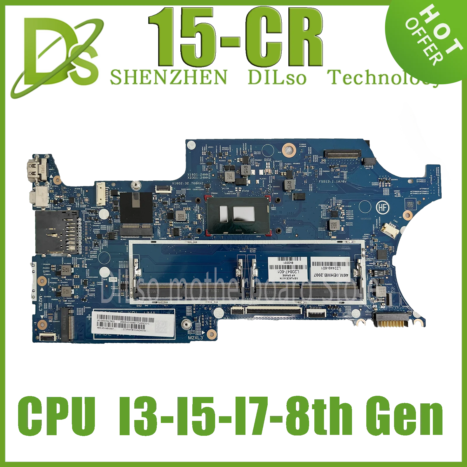 

KEFU L20847-601 Mainboard For HP X360 15-CR 15T-CR Laptop Motherboard With I3-8130U I5-8250U I7-8550U GM 100% Working Well