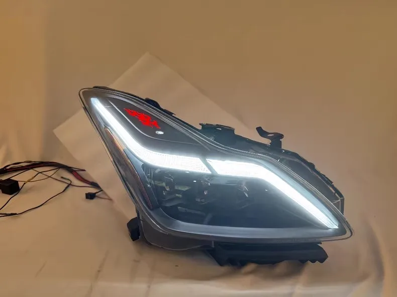 LED Headlight assembly for Infiniti G37 Two-doors modified Lens Running Resever Flash lamp Auto Parts